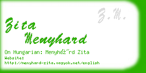 zita menyhard business card